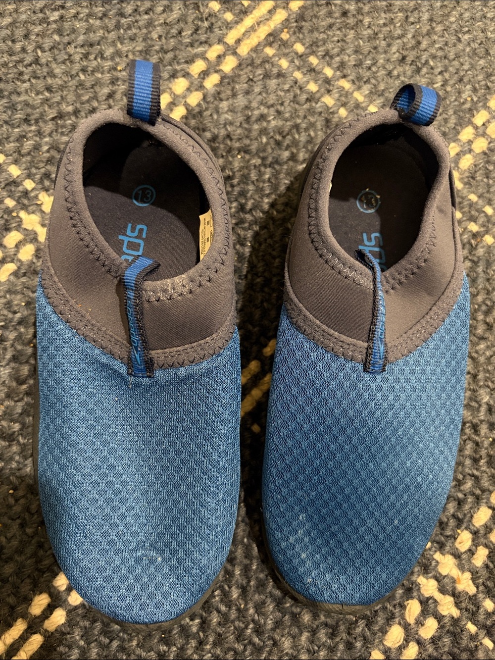 Speedo Blue and Black Kids Slip-On Water Socks